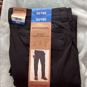 Eddie Bauer Men’s Rainier Black Fleece-Lined Pants